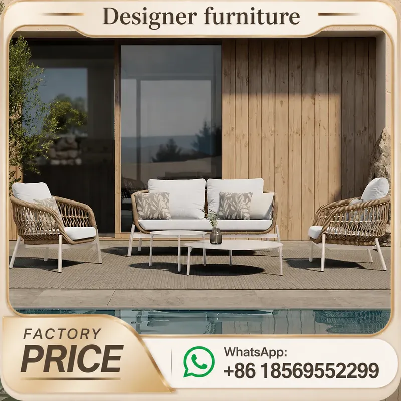 Outdoor Furniture Hotel - Outdoor Rope Weaving Sofa Set For