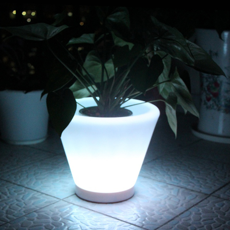 Outdoor Furniture Green - D28*H29cm, D38*H40cm,Luminous Flower Pots, LED Flower