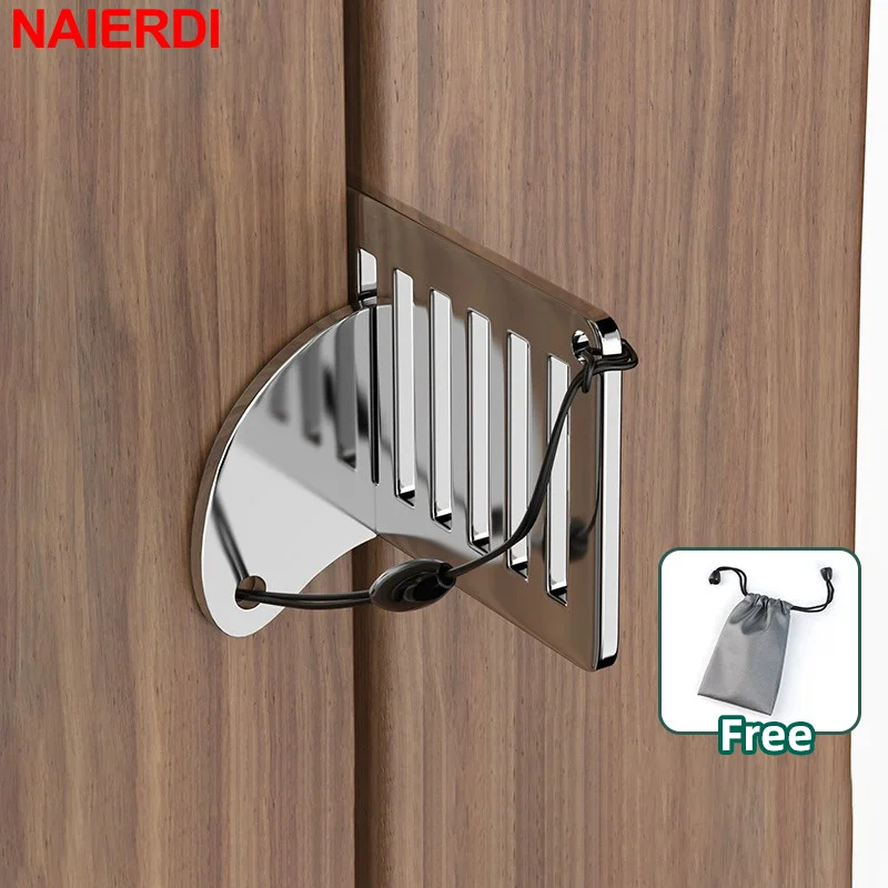 Outdoor Furniture Hotel - NAIERDI Stainless Steel Portable Door Lock