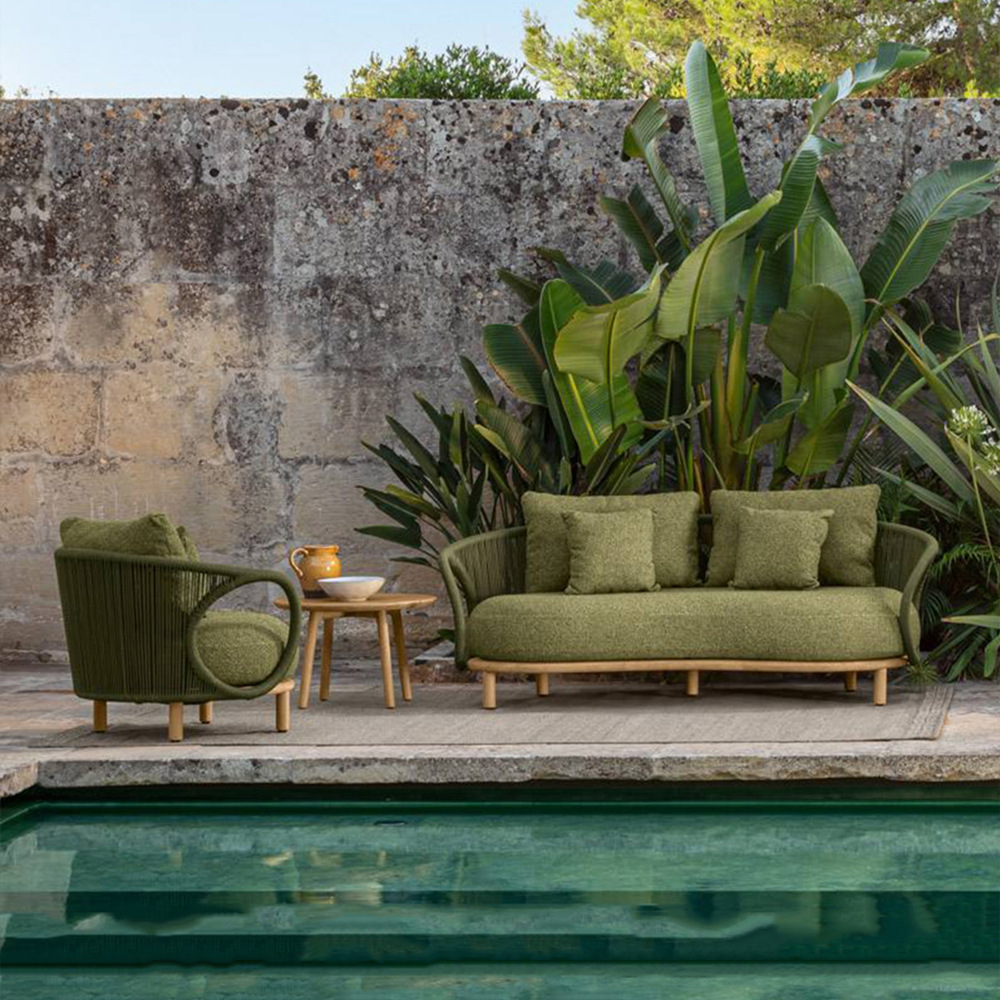 Outdoor rattan sofa teak garde - Outdoor Furniture Hotel ulasan dan harga