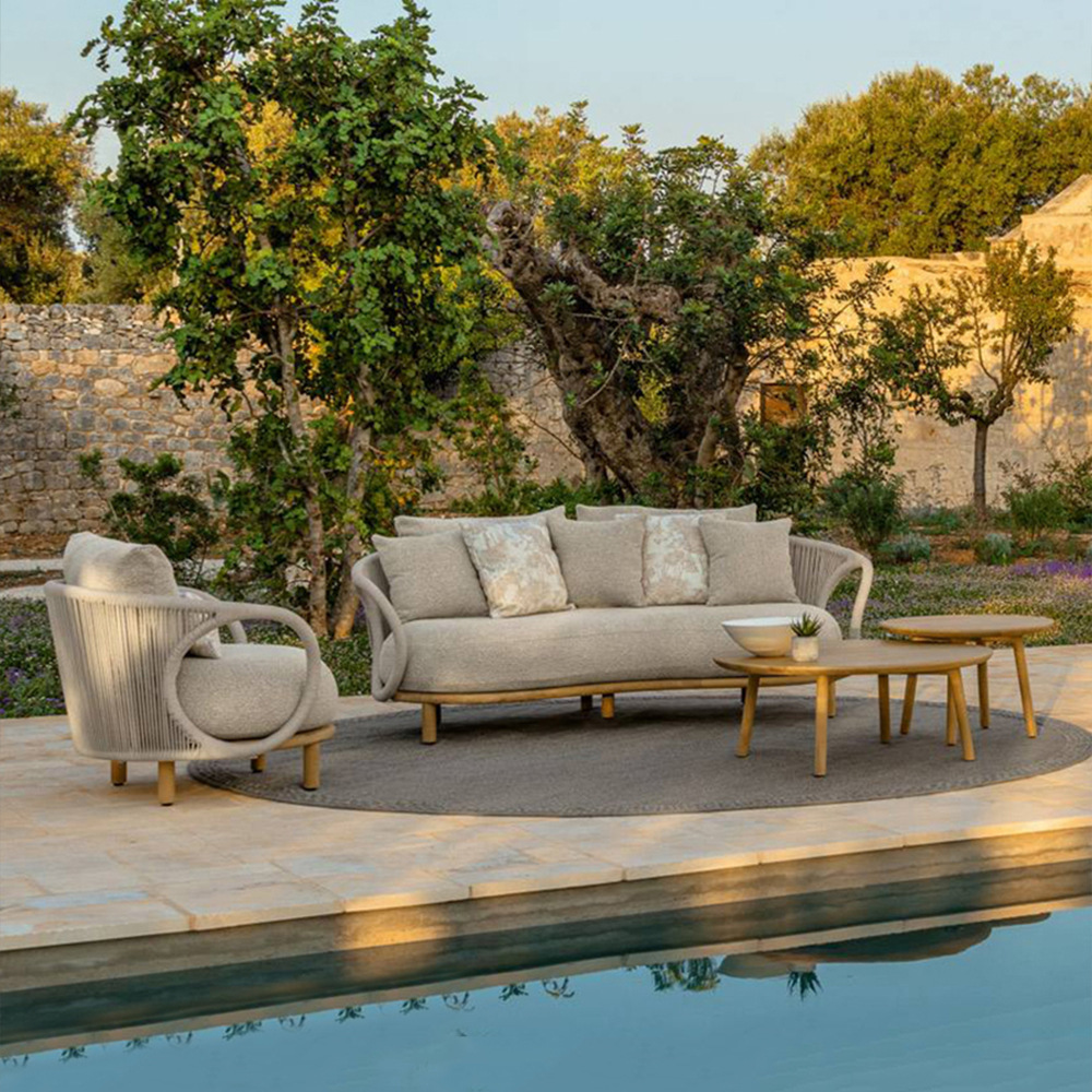 Outdoor rattan sofa teak garde - Outdoor Furniture Hotel ulasan dan harga