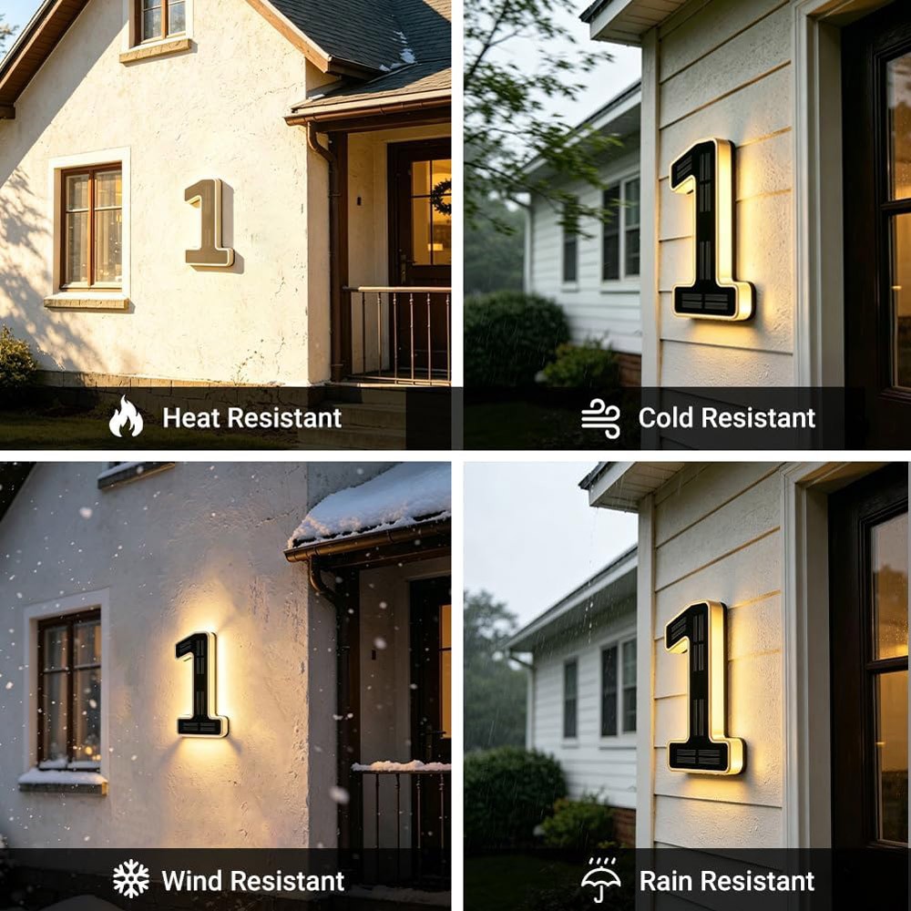 23cm Solar Lighted House Numbe - Outdoor Furniture Hotel ulasan dan harga