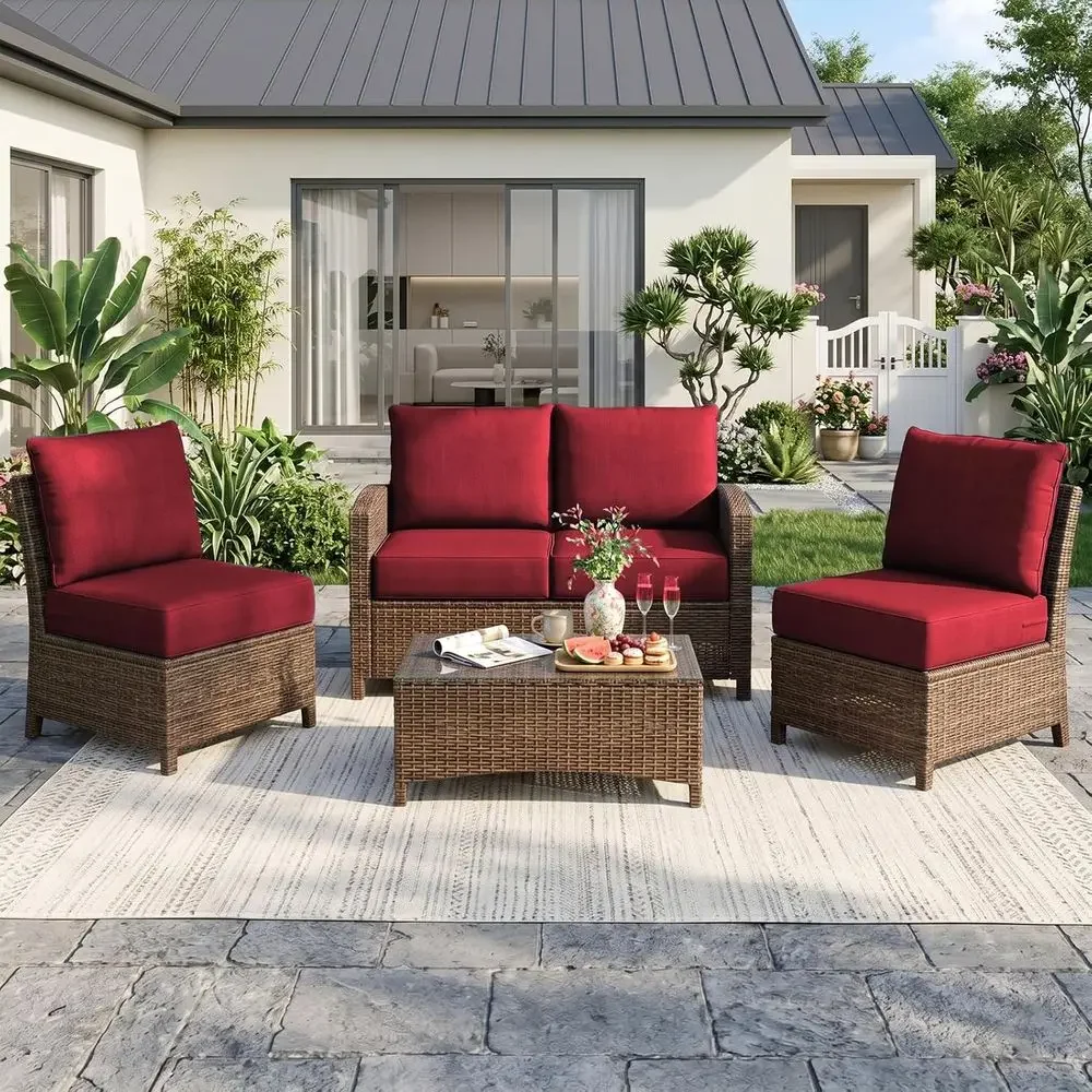 Outdoor Seat Cushion Set - 4 x - Outdoor Furniture Cushions 24 X 24 ulasan dan harga