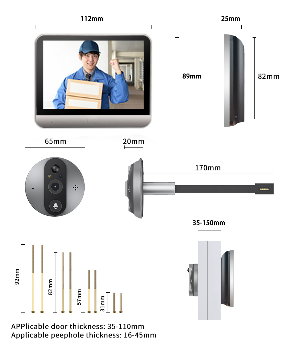 4.3 Inch IPS Screen 2MP 1080P  - Outdoor Furniture Glider ulasan dan harga