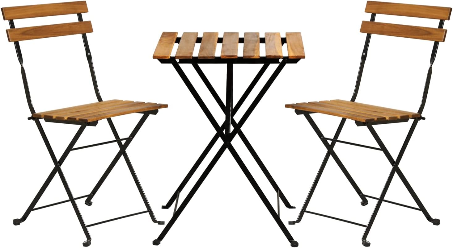 Natural wood 3-piece folding p - Outdoor Furniture One Piece ulasan dan harga