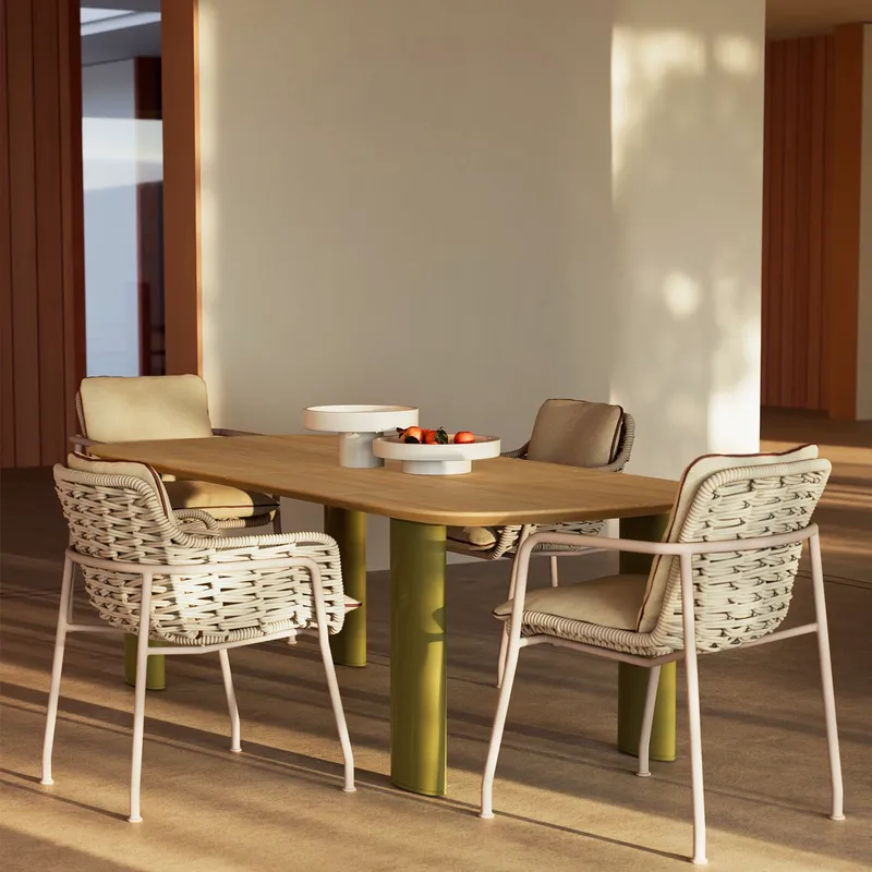 Nordic Rattan Outdoor Dining T - Outdoor Furniture For Cafe ulasan dan harga